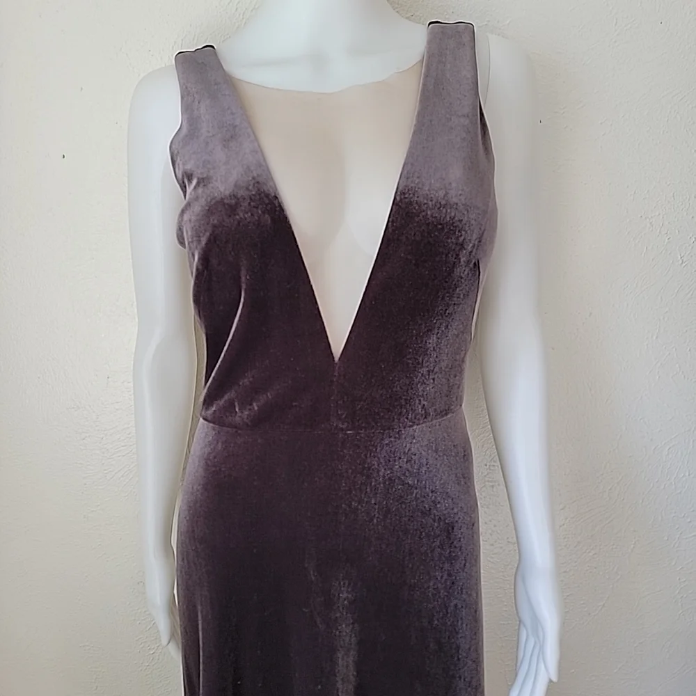 Jenny Yoo Velvet Maxi Dress in Deep Purple - Picture 2 of 9